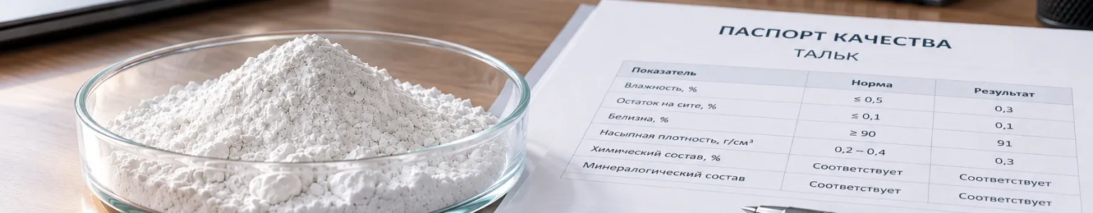 Паспорт качества талька